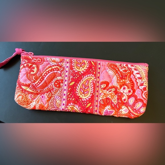 NWOT ~ Vera Bradley Cosmetic / Makeup Bag ~ Sherbet Paisley Pattern- Cotton - Picture 3 of 5